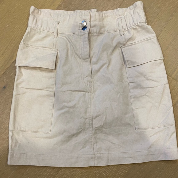 H&M Cream denim Skirt - Size 10 - Picture 2 of 3